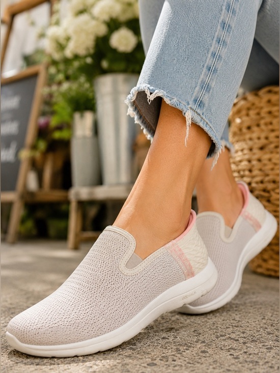 Skechers Shoes - Skechers Go Walk Flex Women’s Slip Ins Cream Comfort Sneakers Sz 10